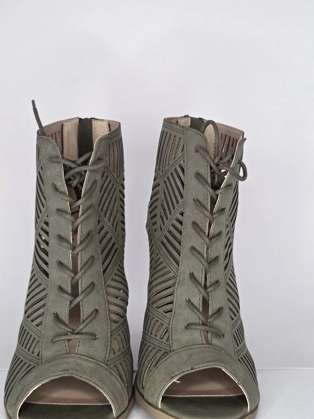 Mix No. 6 Priamo Olive Green Open-toe Bootie